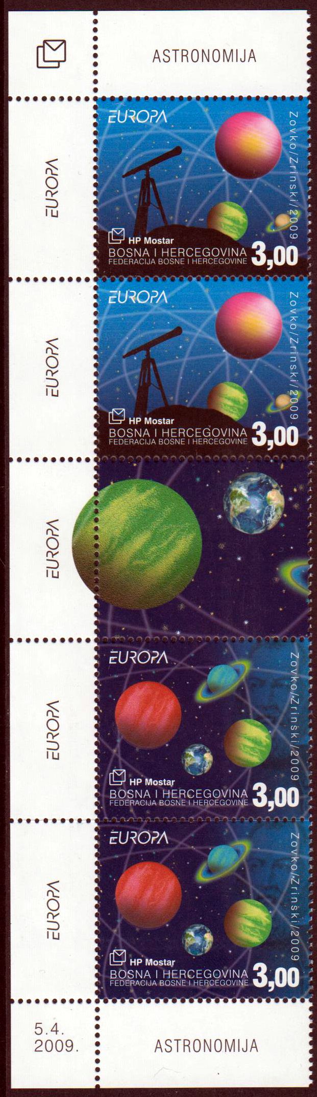 Europa 2009, Astronomie, als Zwischensteg-Paar