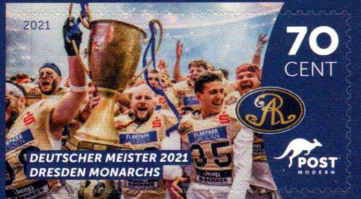Dresden Monarchs - Meister 2021, gestempelt