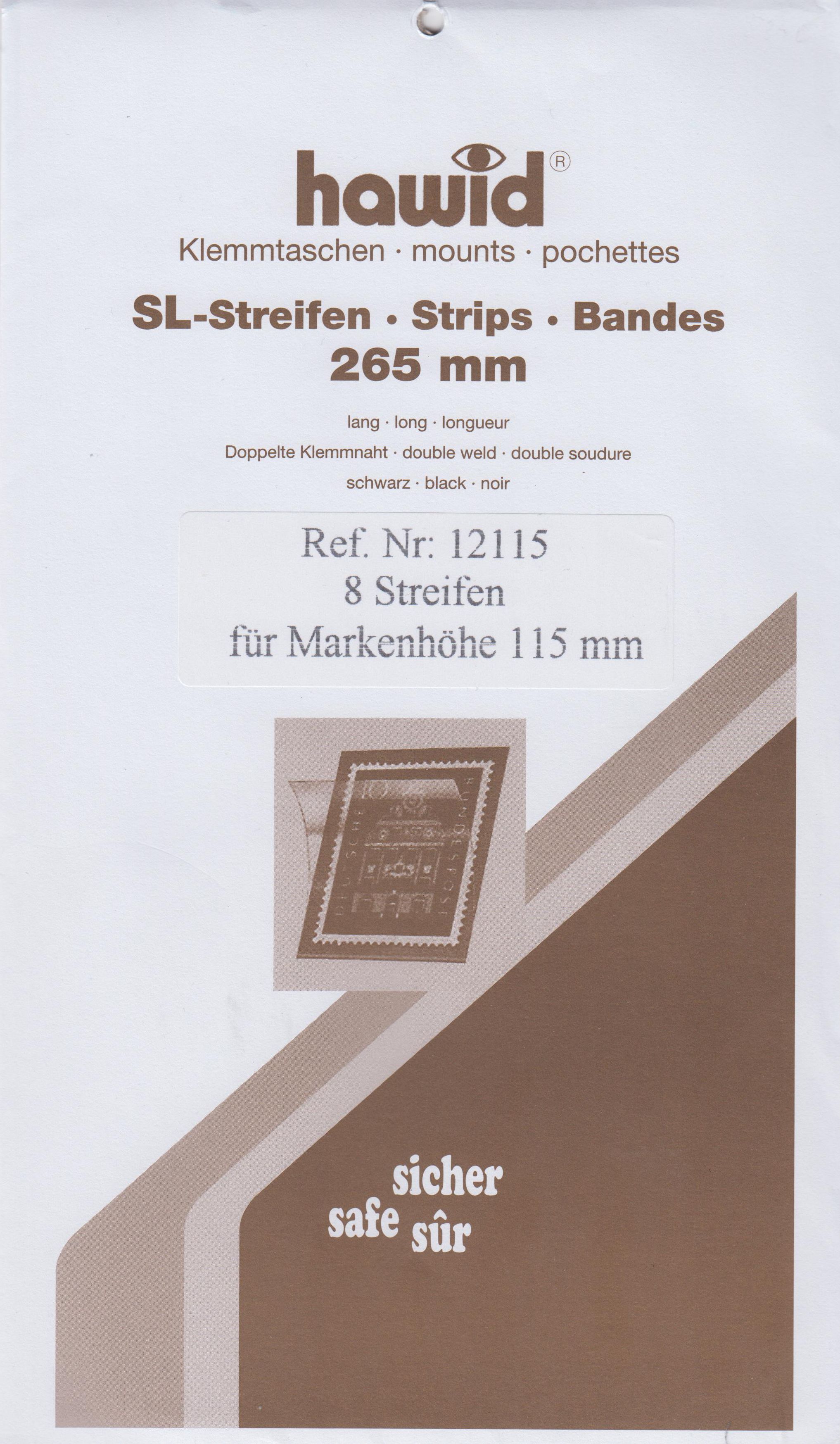 Hawid SL-Streifen Nr. 12115, 8 Streifen für Markenhöhe 115 mm, schwarz