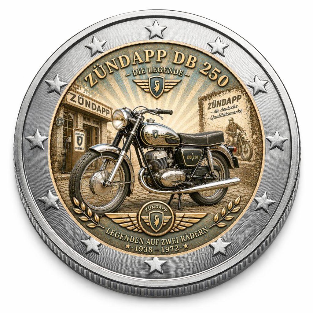 2 Euro Münze coloriert "Zündapp DB 250" 2026