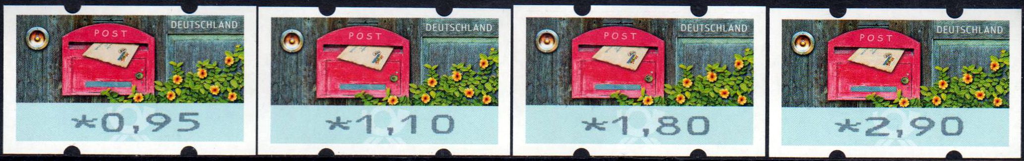 Briefe empfangen, Tastensatz 2025, mit rückseitiger Nr. (95/110/180/290)
