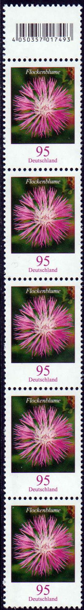 Dauer: Flockenblume 2019, als 5er-Streifen mit anhängender Codemarke