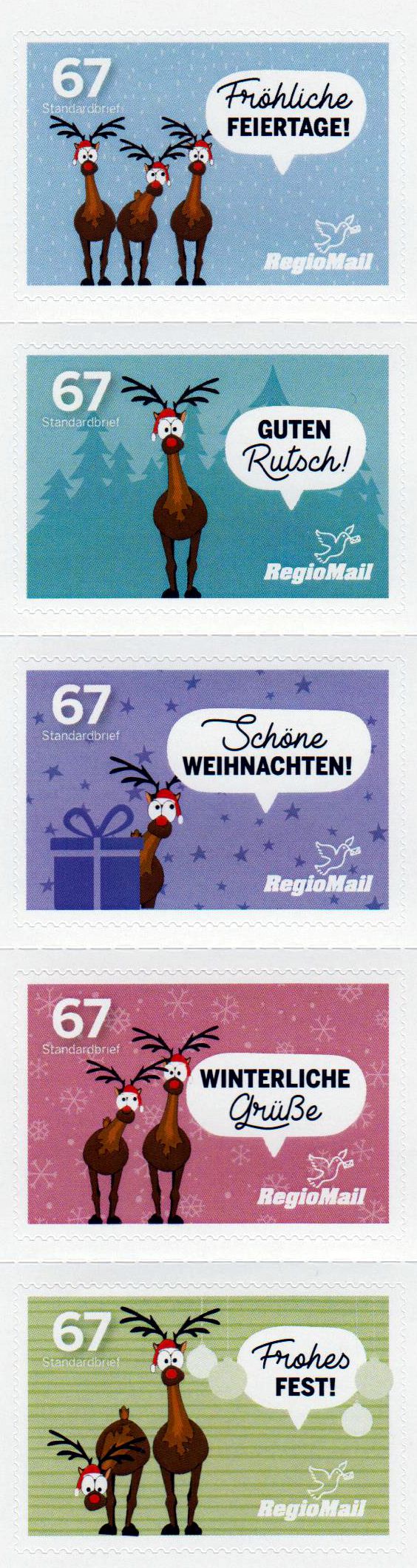 Fröhliche Feiertage, Weihnachten 2017, Rentiere, Ersttag 23.11.2017