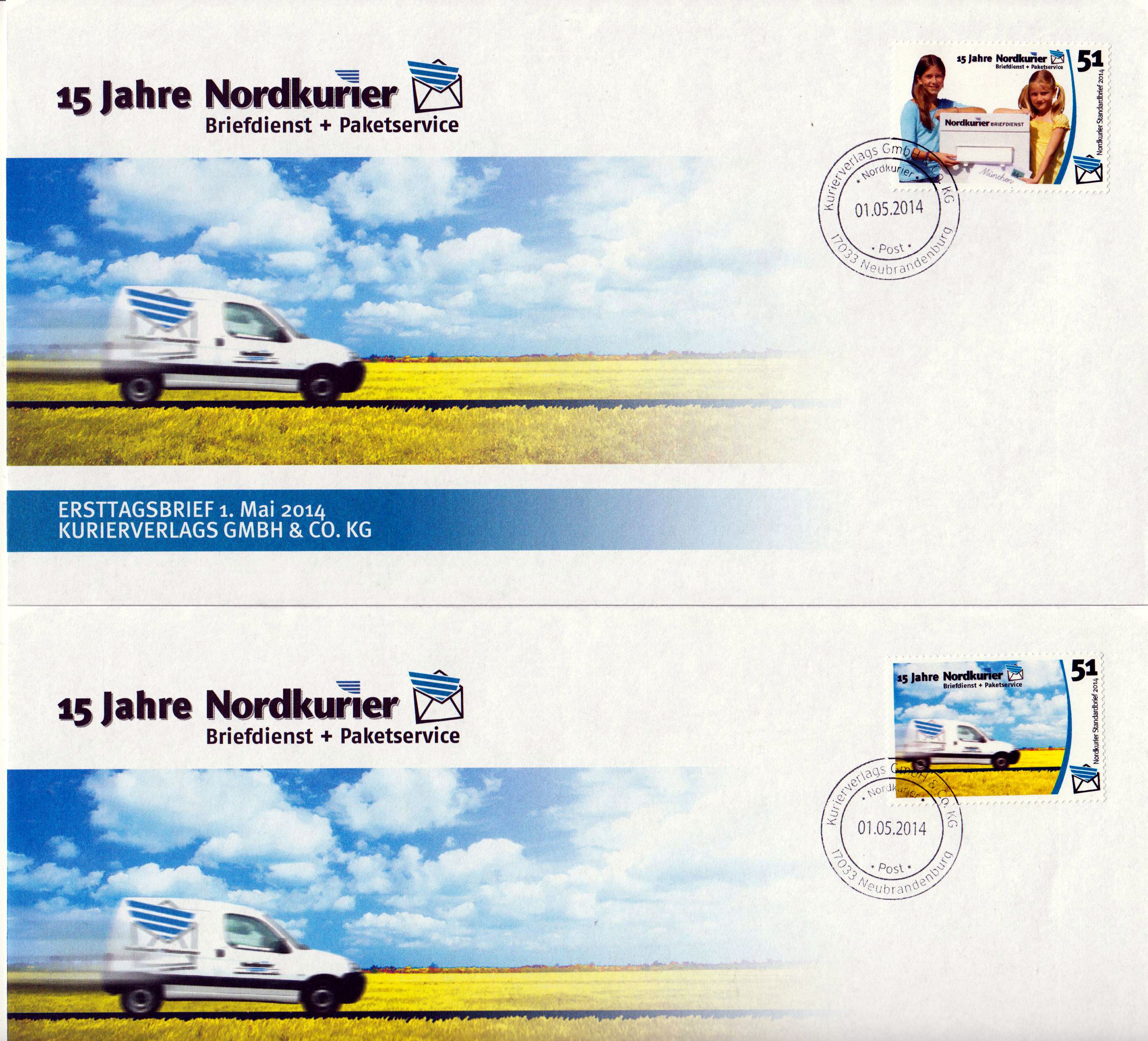 15 Jahre Nordkurier 2014 sk offizieller FDC