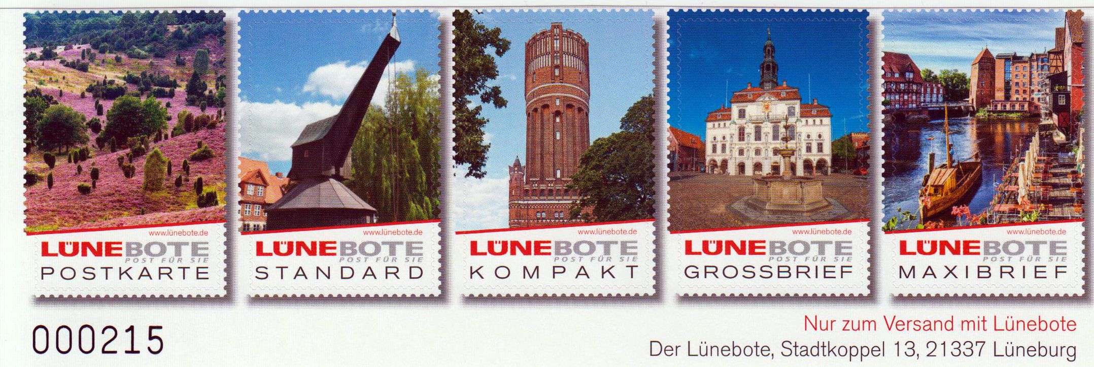Lüneburg und die Heide I sk 2016, als Eckrand mit schwarzer Bogennummer