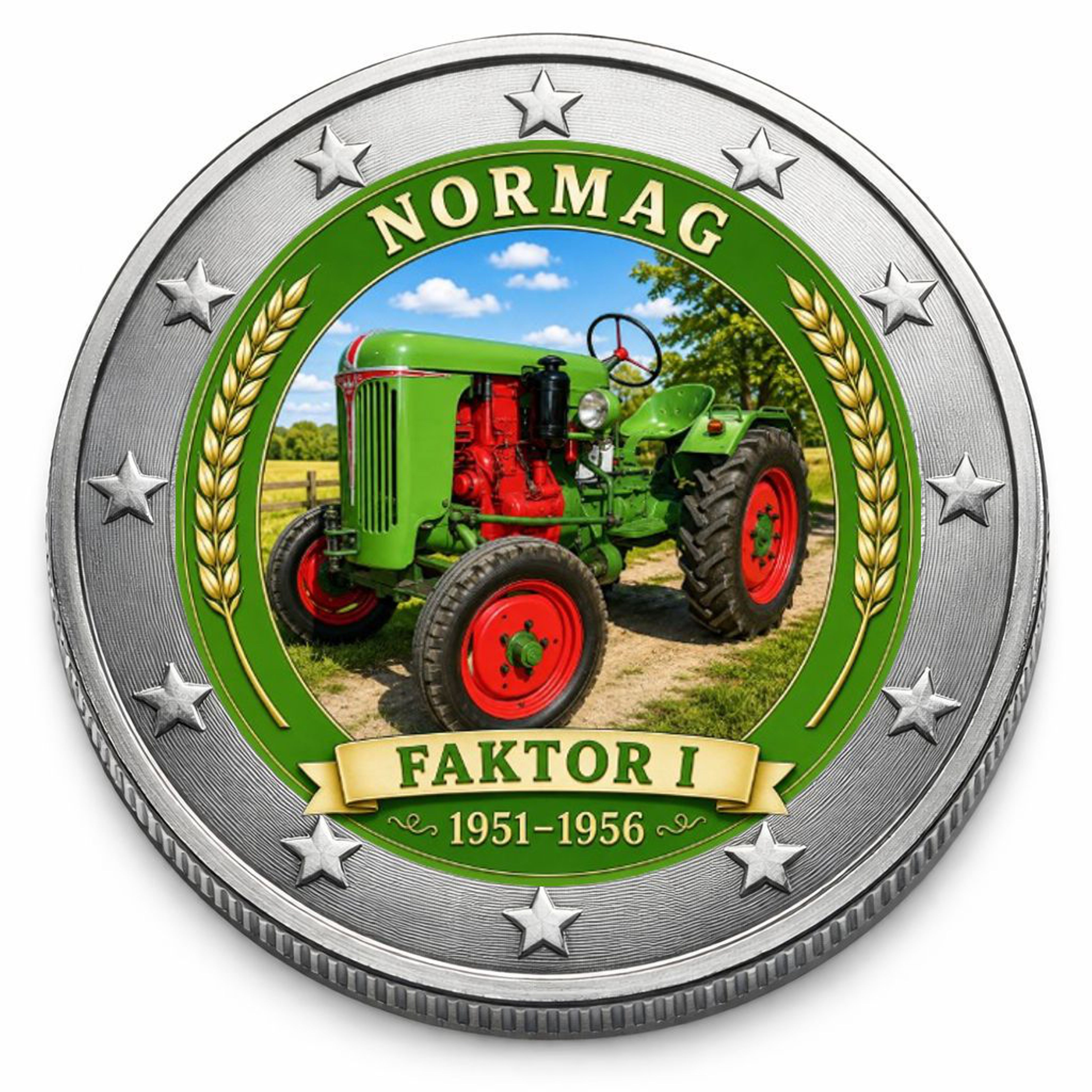 2 Euro Münze coloriert "Traktoren - Normag Faktor I"