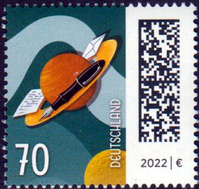 Dauer: Brief auf Umlaufbahn 2022, mit rückseitiger Zählnummer