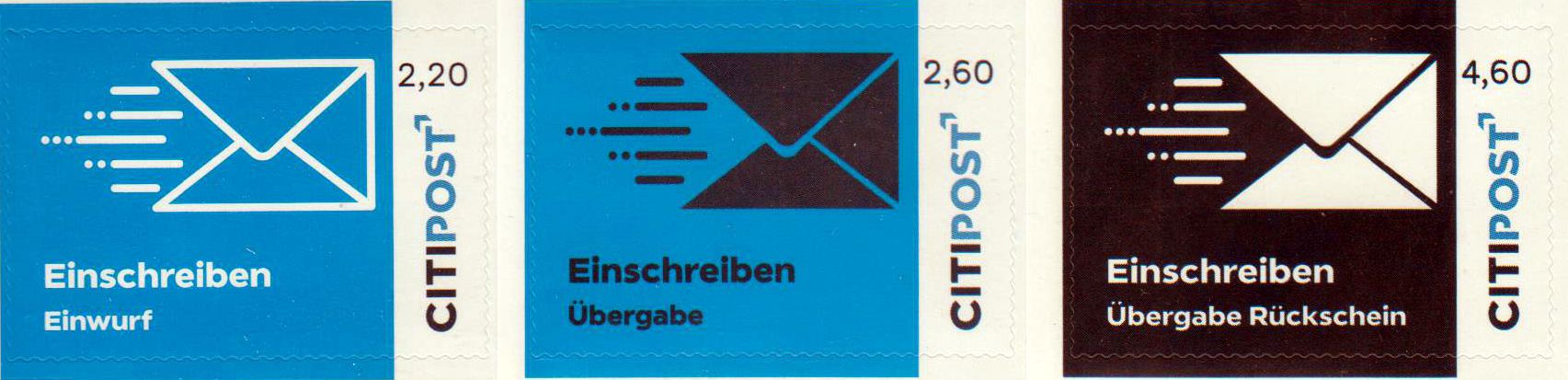 Einschreibmarken 2024, neues Layout