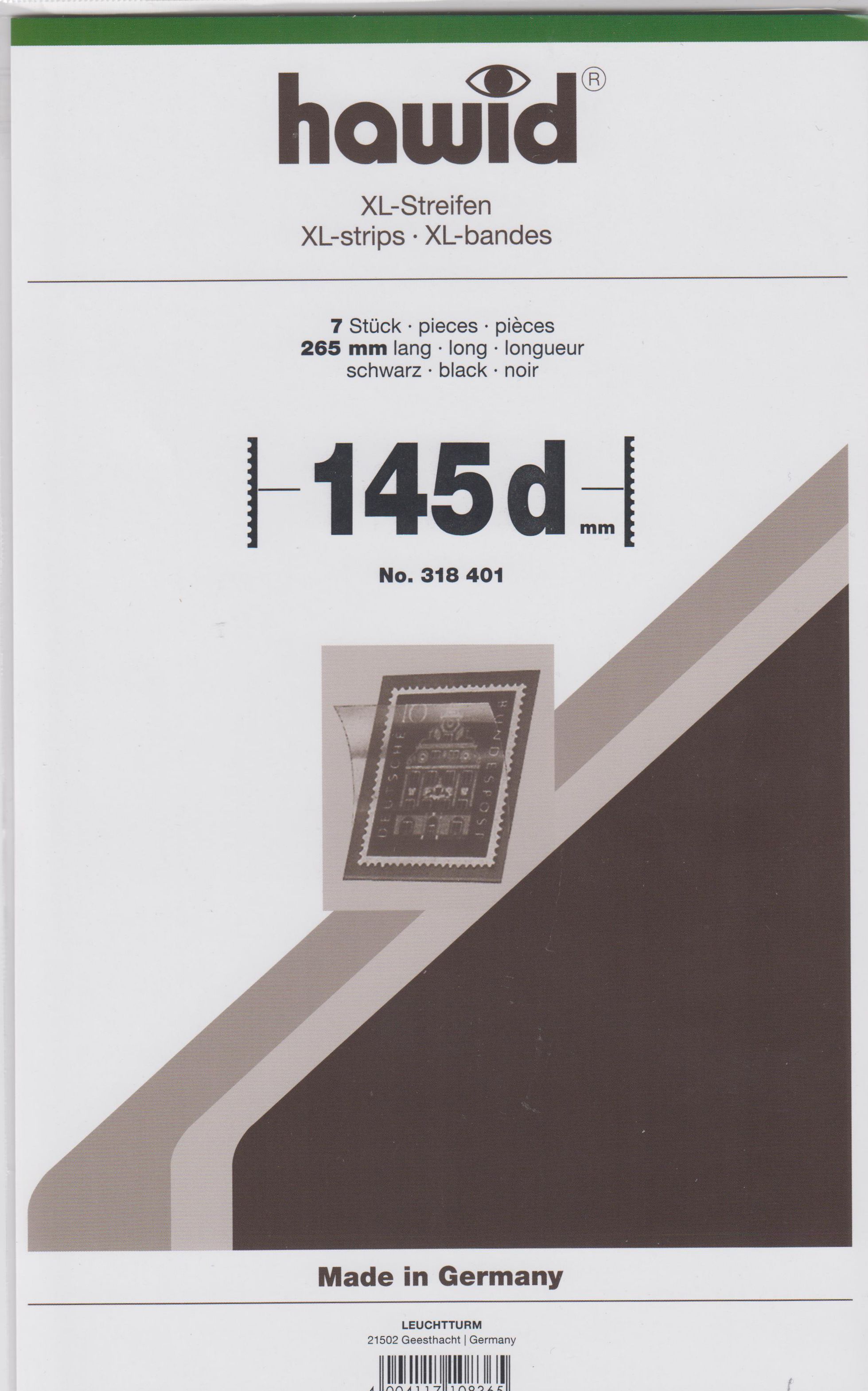Hawid XL-Streifen Nr. 12145, 7 Stück 265 x 145 mm, schwarz