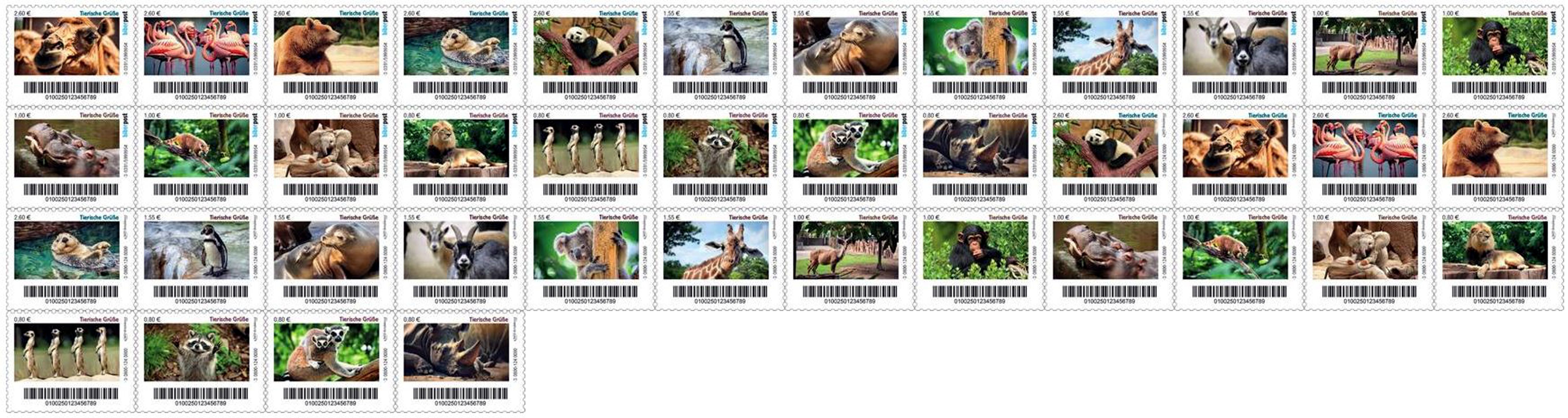 Tierische Grüße 2023, sk aus Bogen, gestempelt