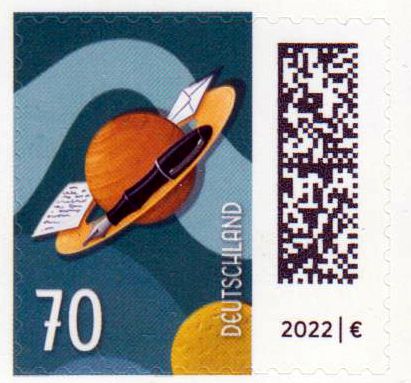 Dauer: Brief in Umlaufbahn 2022, sk auf weißer Trägerfolie