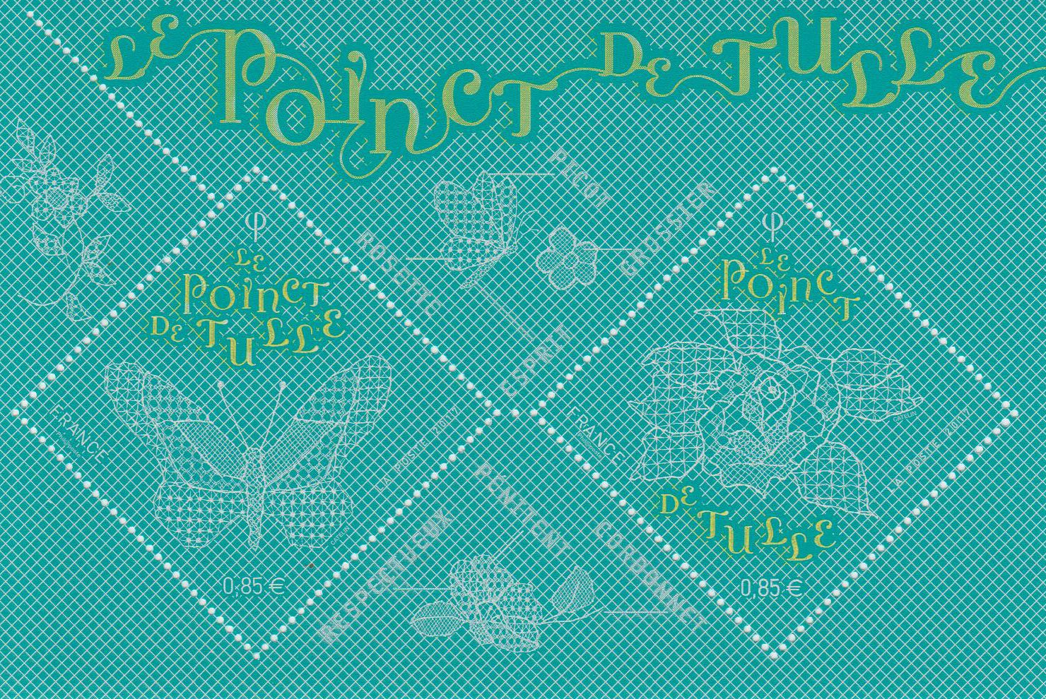 Block: Le Poinct de Tulle, Blume, Schmetterling