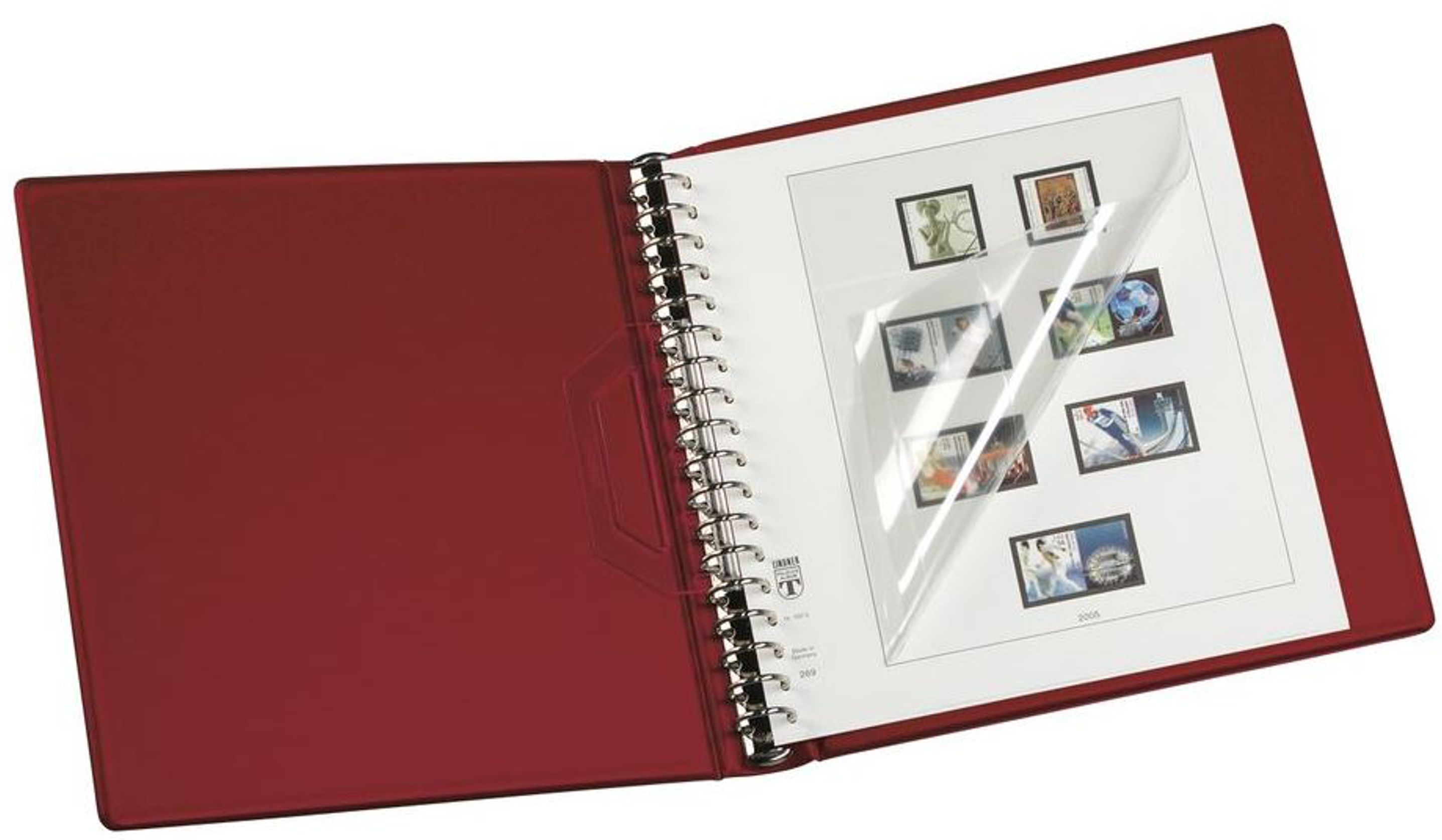 LINDNER - Ringbinder inkl. Schutzkassette, Farbe WEINROT, 1124-W