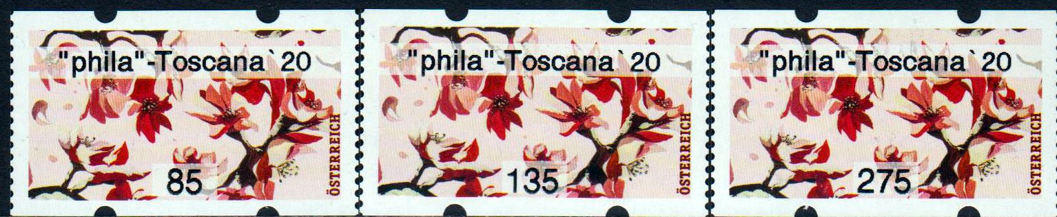 Blühender Zweig 2020, mit Aufdruck "phila-Toscana 20"