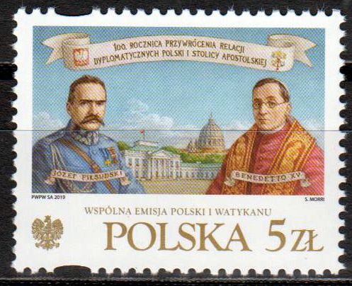 Dipl. Beziehungen 2019, Vatikan,  Papst Benedikt XV, Jozef Pildsudski GA