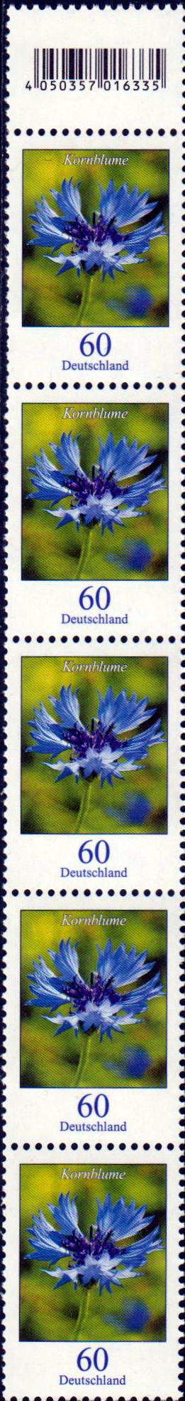 Dauer: Kornblume 2019, als 5er-Streifen mit Code