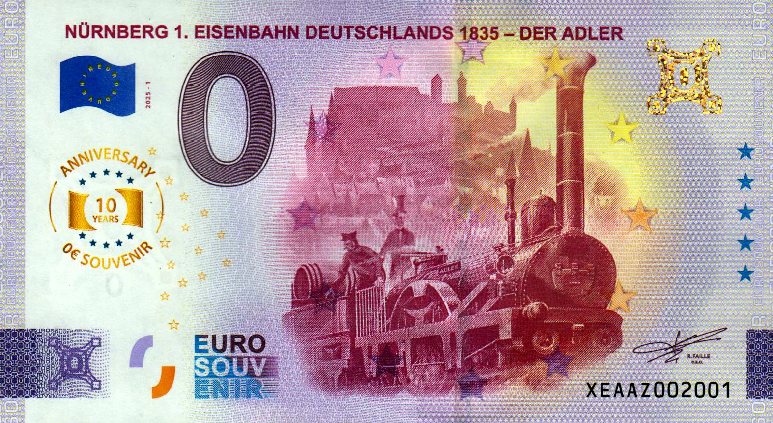 Nürnberg 1. Eisenbahn Deutschlands 1835 -  Der Adler 2025-1 Anniversary