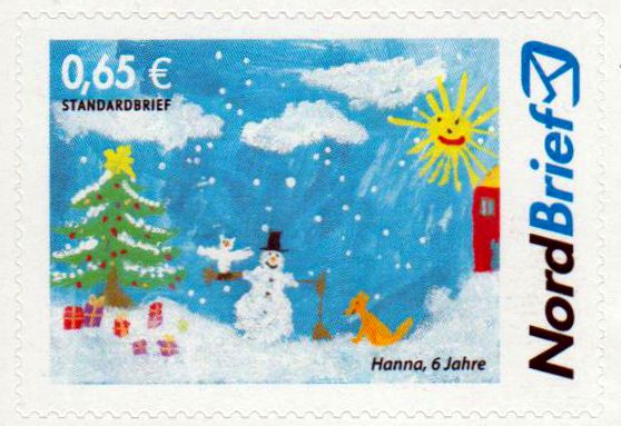 Weihnachten 2017, Kinderzeichnung, Ersttag 1.12.2017