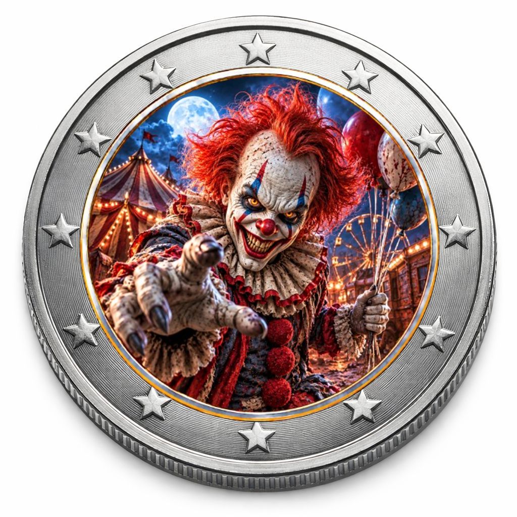 2 Euro Münze coloriert "Dark Legends II -  Horror-Clown" 2026
