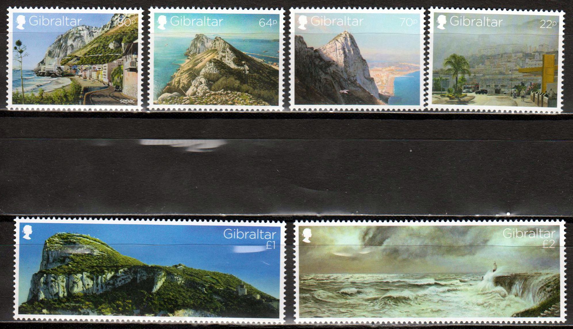 Alte Ansichten Gibraltars, Berge, Meer