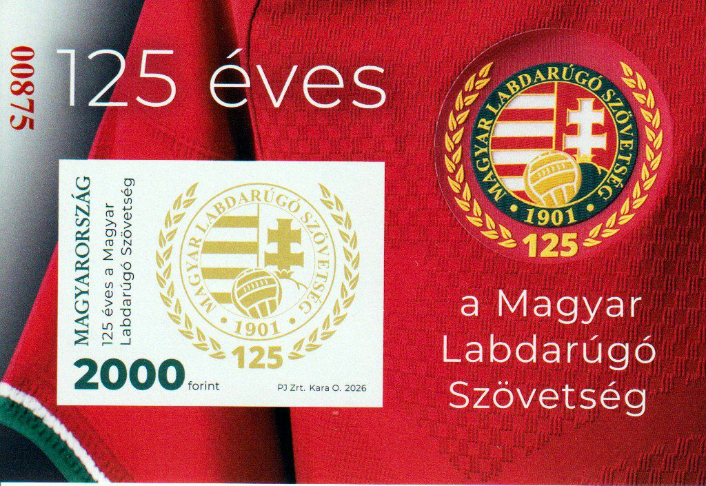 Block: 125 Jahre Ungarischer Fussballverband 2026, rote Nr., geschnitten