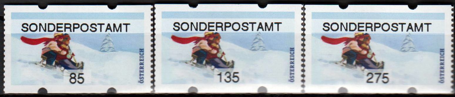 Weihnachten 2020, Schlittenfahrt mit Aufdruck "Sonderpostamt"