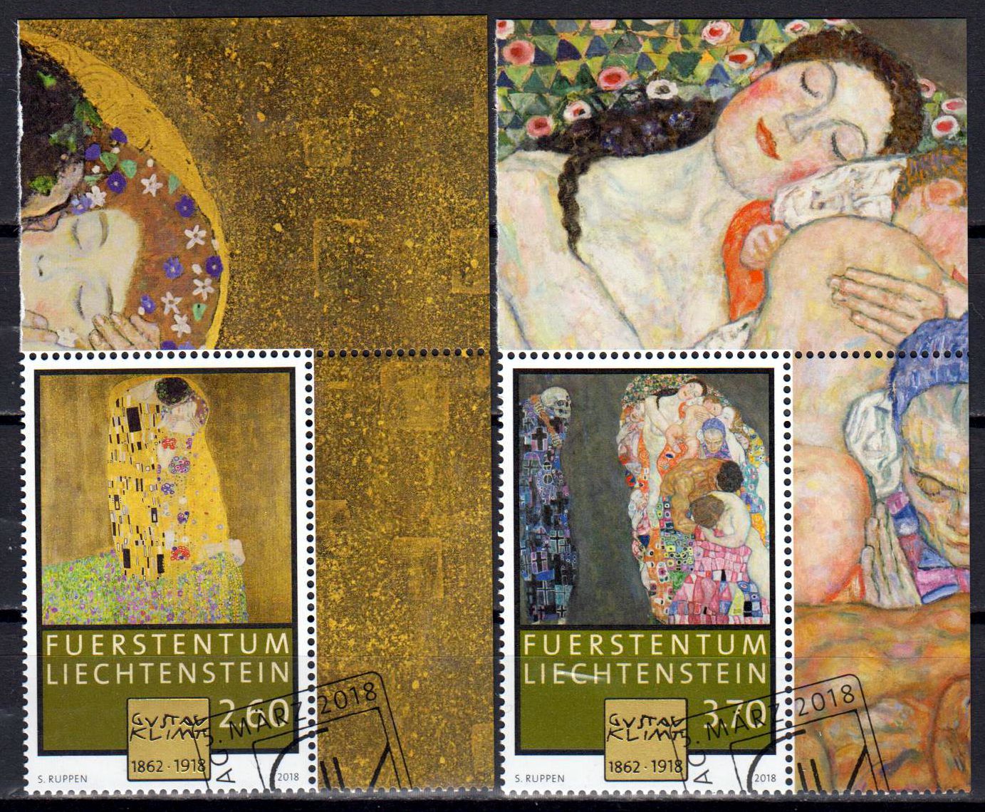 100. Todestag Gustav Klimt, Gemälde, gestempelt