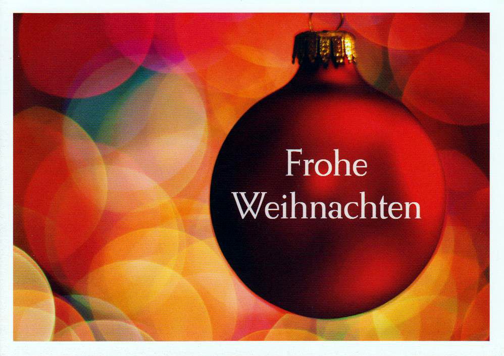 Frohe Weihnachten 2016, Weihnachtskugel, erhältlich nur im Karton zu 50 Umschlägen!
