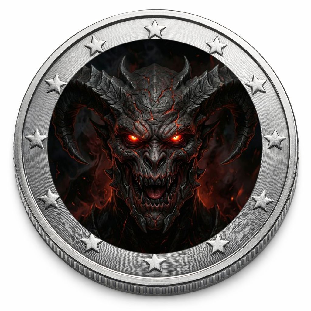2 Euro Münze cololiert "Dark Legends, Demon"