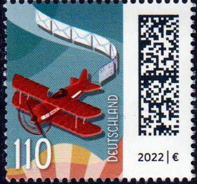 Dauer: Luftpost 2022, mit rückseitiger Nr.