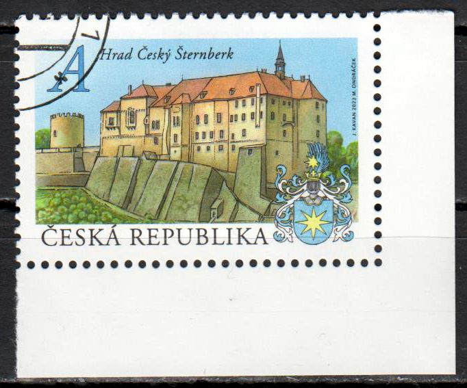Burg Cesky Sternberk 2023, gestempelt