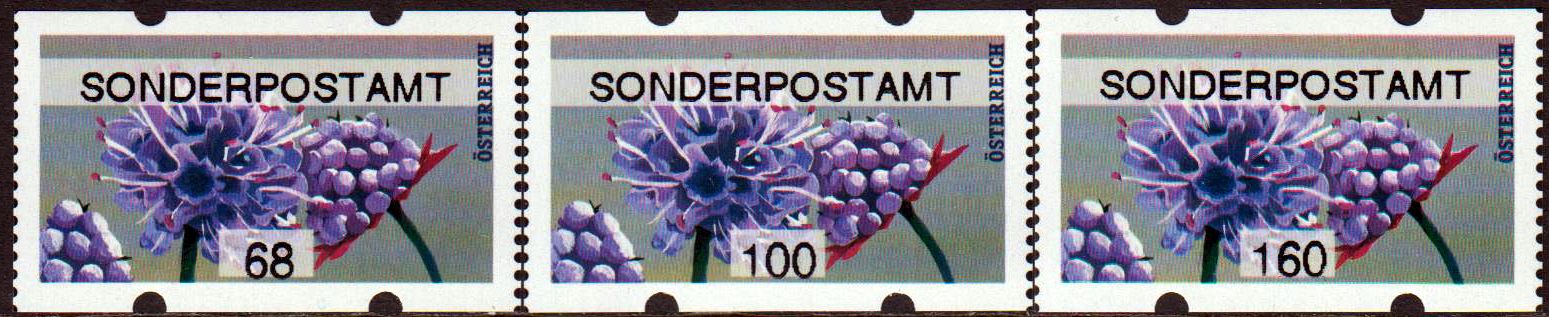 Blumen 2018, Teufelsabbiss mit Aufdruck "Sonderpostamt", Thermodruck