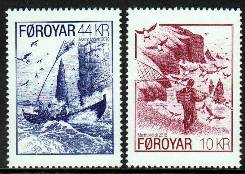 Vogelfang auf den Färöer, Boot
