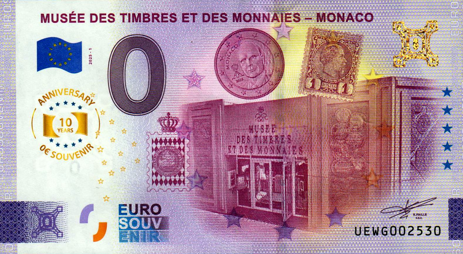 Musee des Timbres et des Monnaies -  Monaco 2025-1 Anniversary