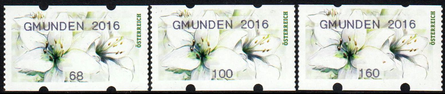 Blume Lilie, Aufdruck "Gmunden 2016" (AT45.4)