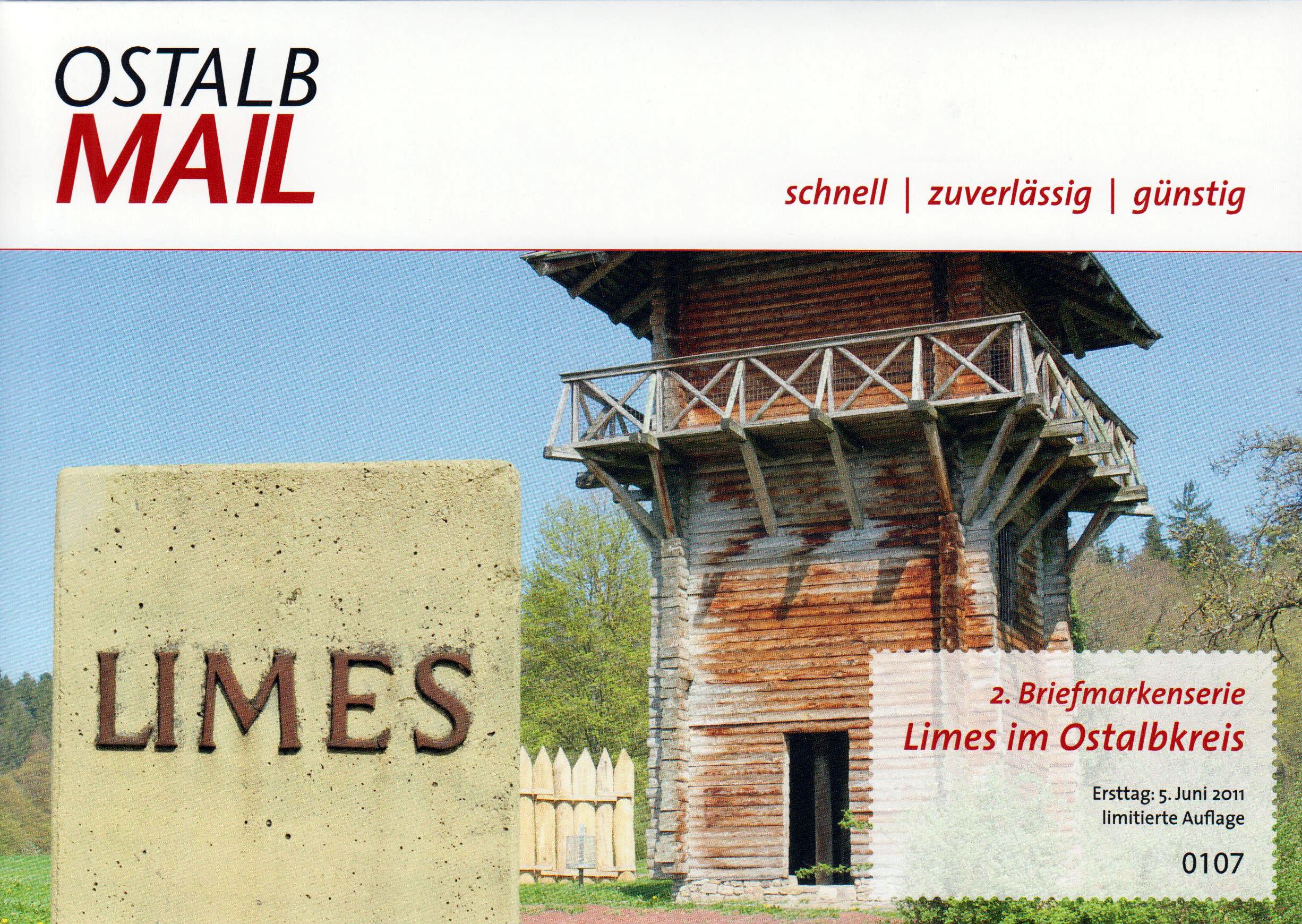 offizielle Klappkarte "Limes im Ostalbkreis" 2011