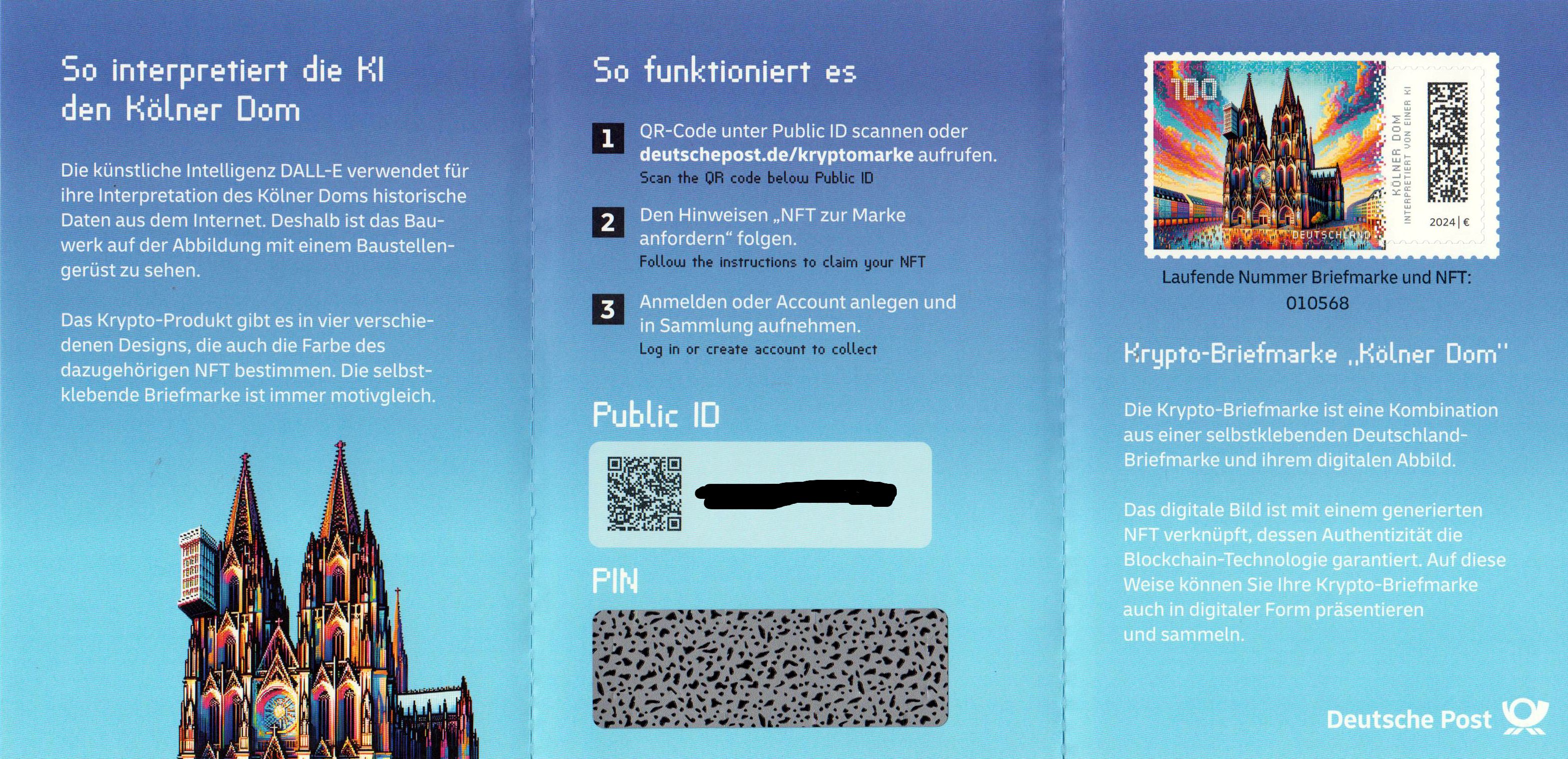 Crypto-Marke 2024 "Kölner Dom", KI Blau