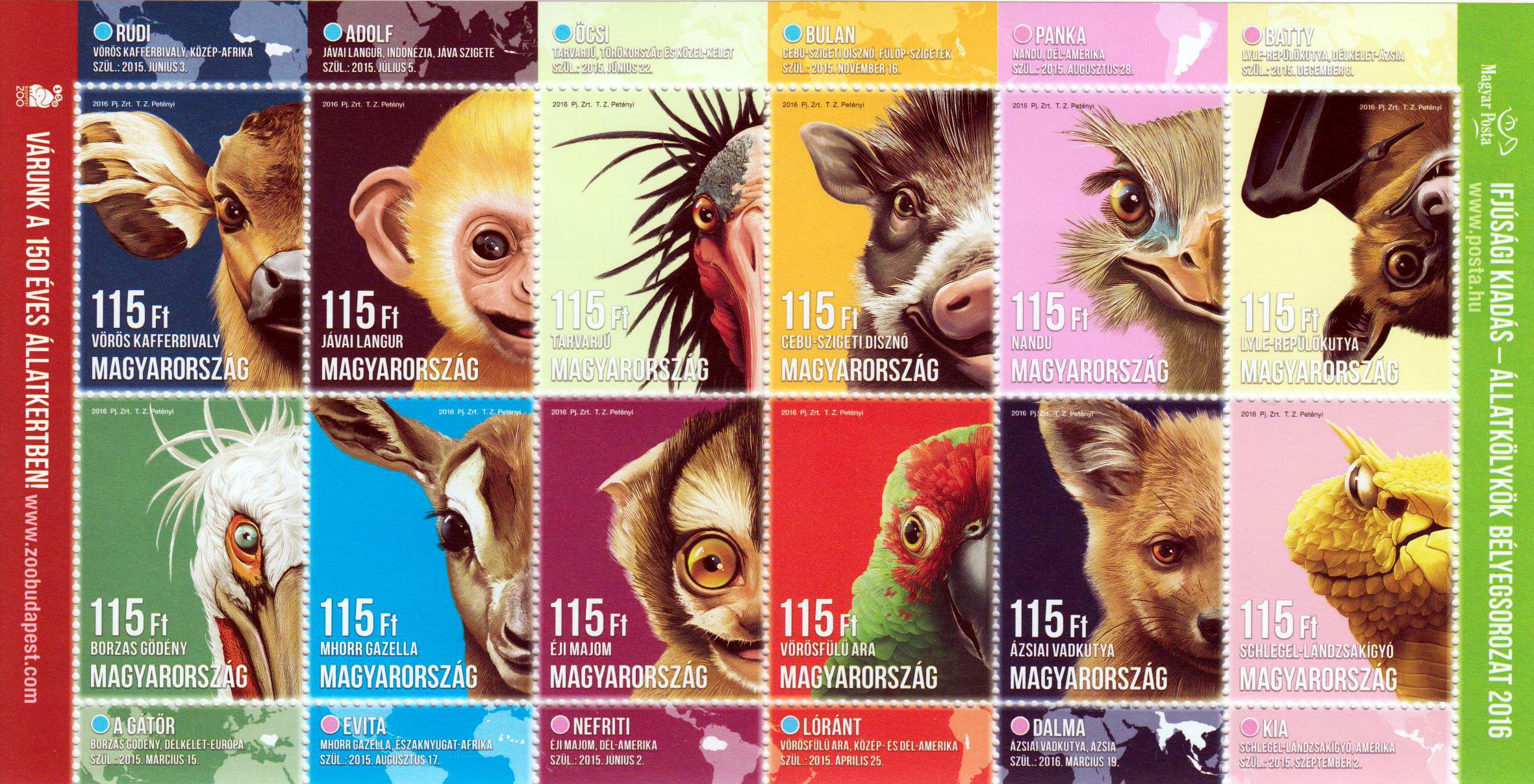 Zdr. Zoo Budapest, Tiere