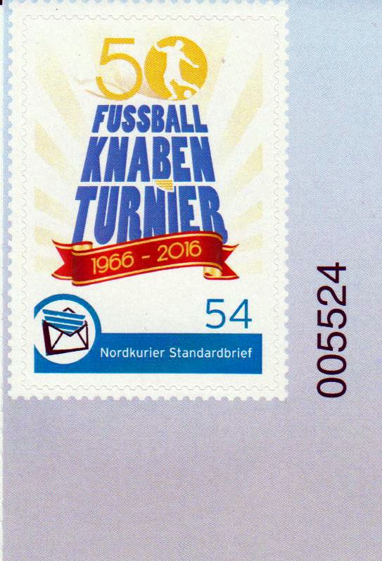 50. Fußball-Knabenturnier 2016 sk Eckrandstück mit Bogennummer