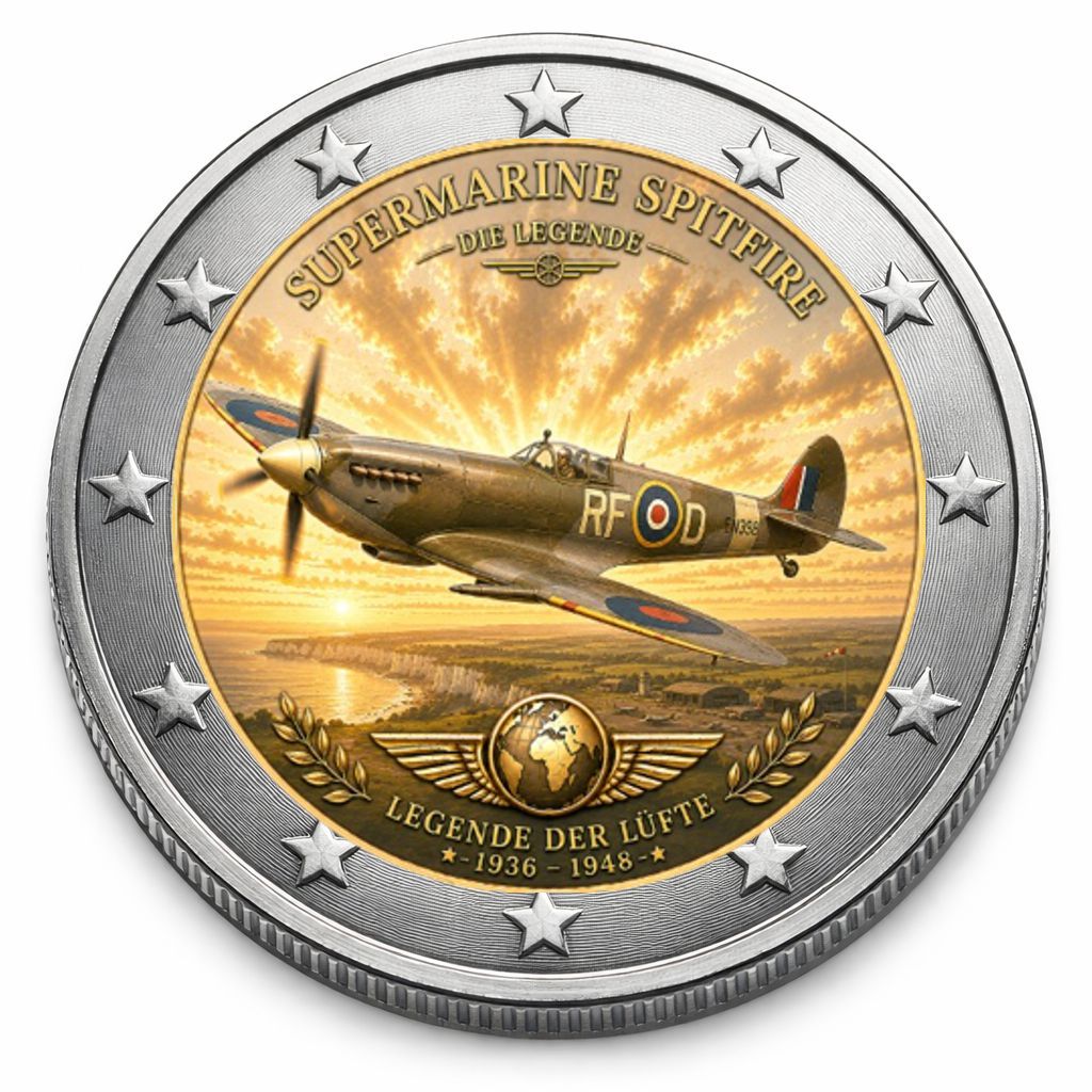 2 Euro Münze coloriert "Supermarine Spitfire" 2026