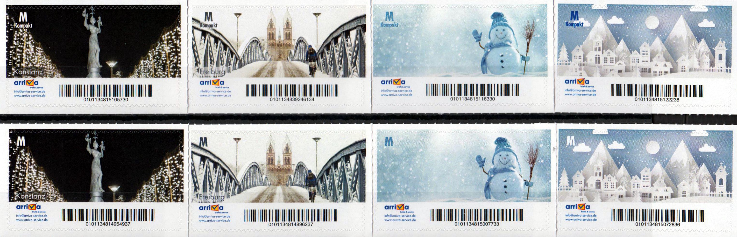 Weihnachten 2020, Geschäftsmarkenlabel, Präfix-Nr. 010113, gestempelt