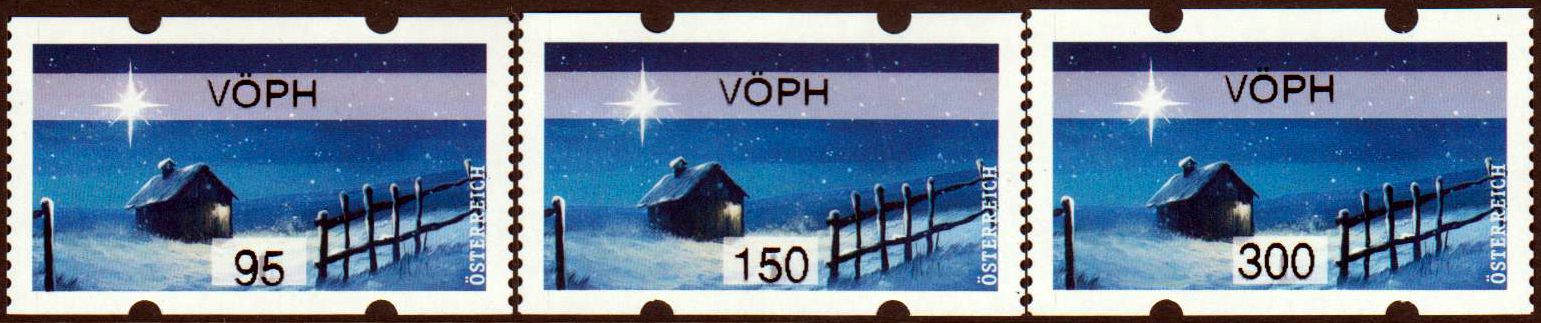 Weihnachten 2023, Krippe und Stern mit Aufdruck "VÖPH"