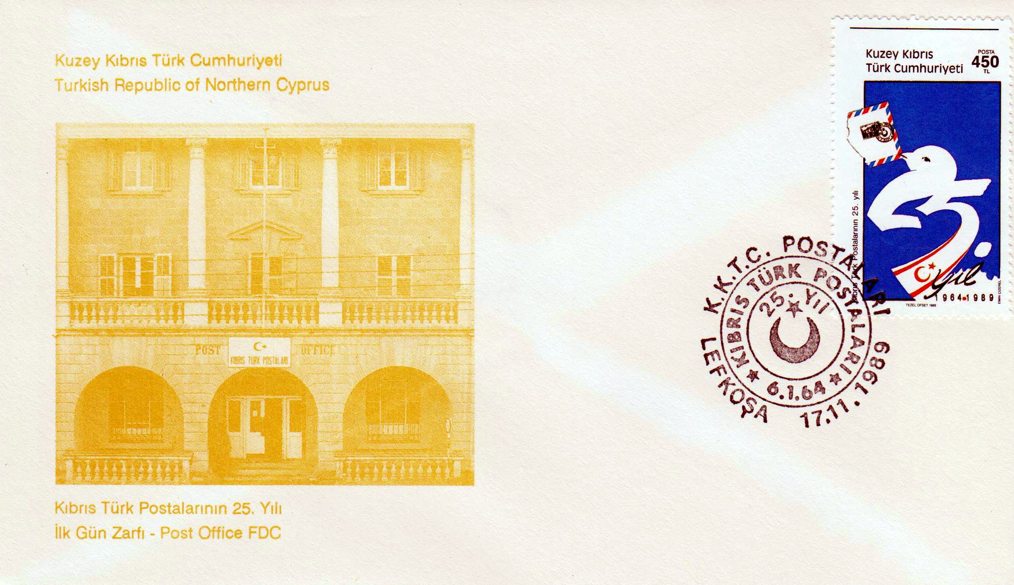 25 Jahretürkische Postdienste auf Zypern 1989