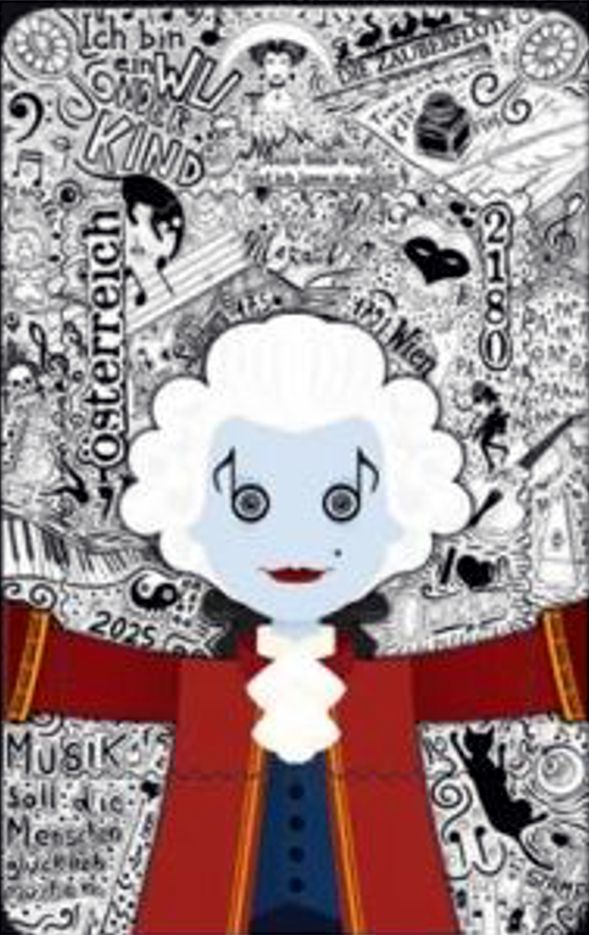 Block: Crypto Stamp Hackatao, Mozart der Maestro 2025, Rokoko-Gold