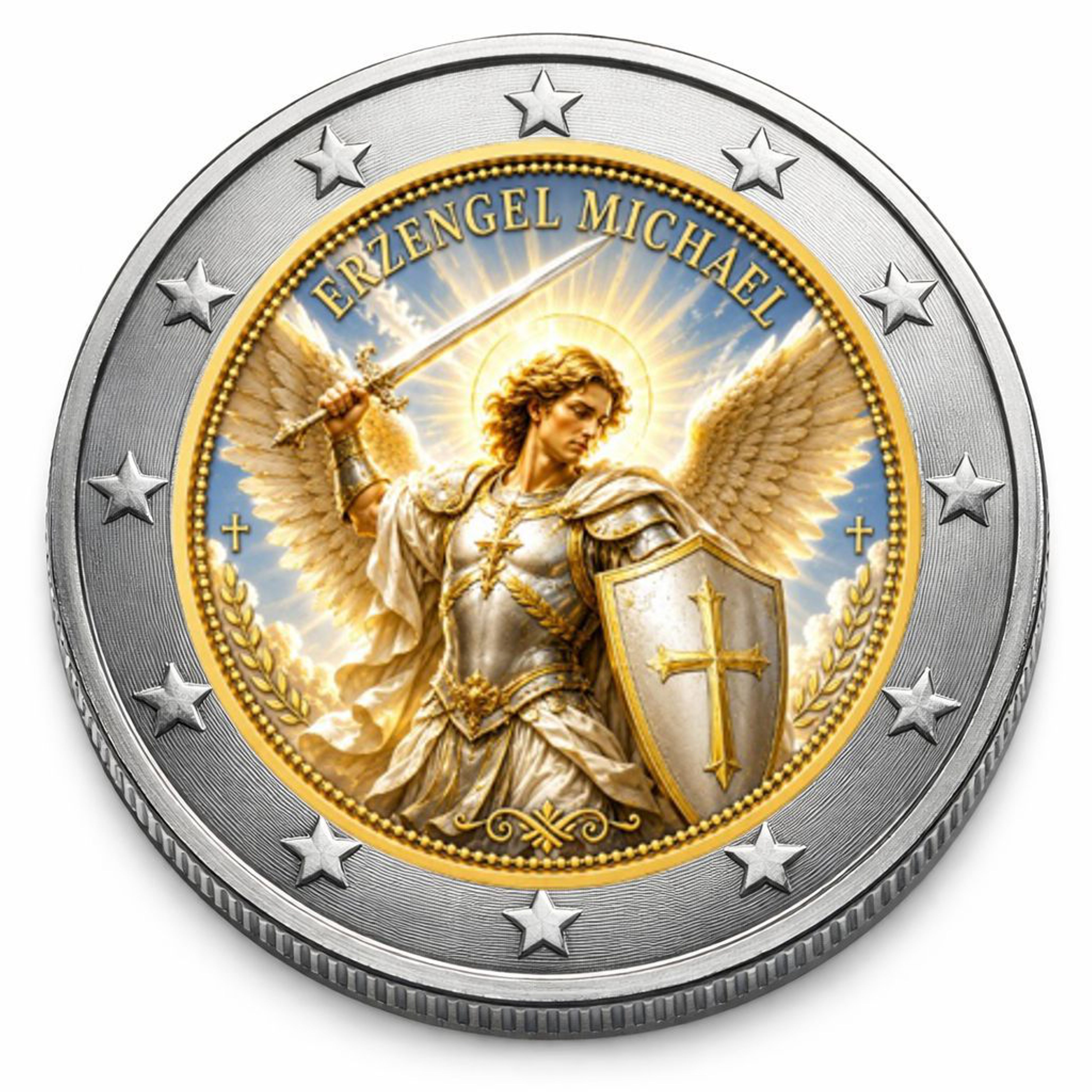 2 Euro Münze coloriert "Erzengel Michael" 2026