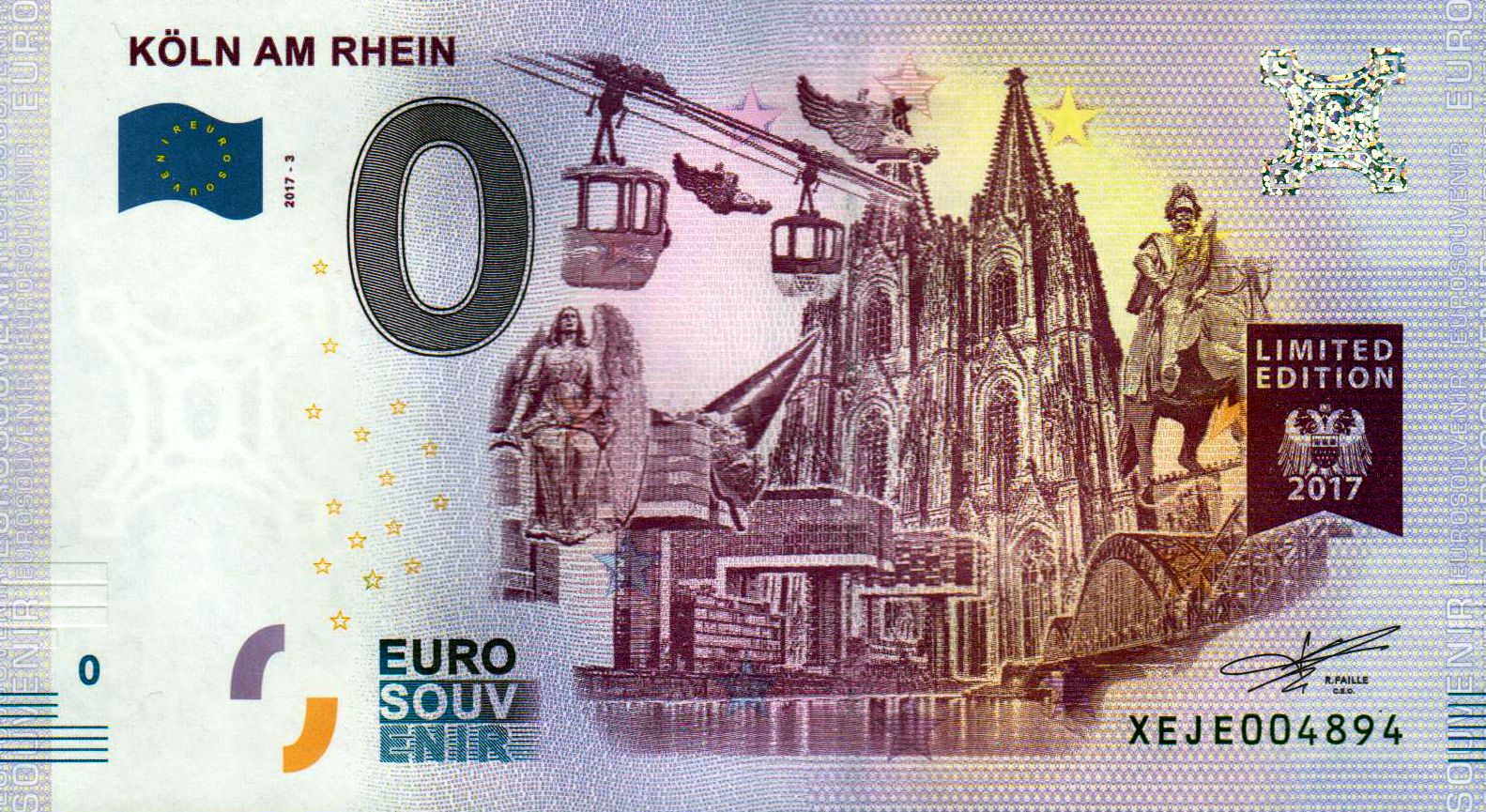 Köln am Rhein (2017-3), 3. Edition mit Seilbahn, Kölner Dom, Brücke