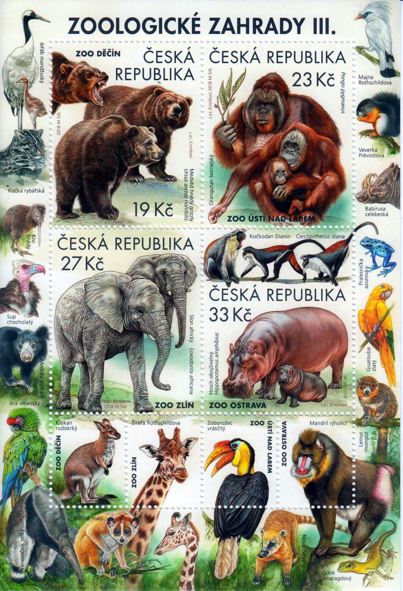 Block: Naturschutz - Zoo, Affen, Elefant,  Bär