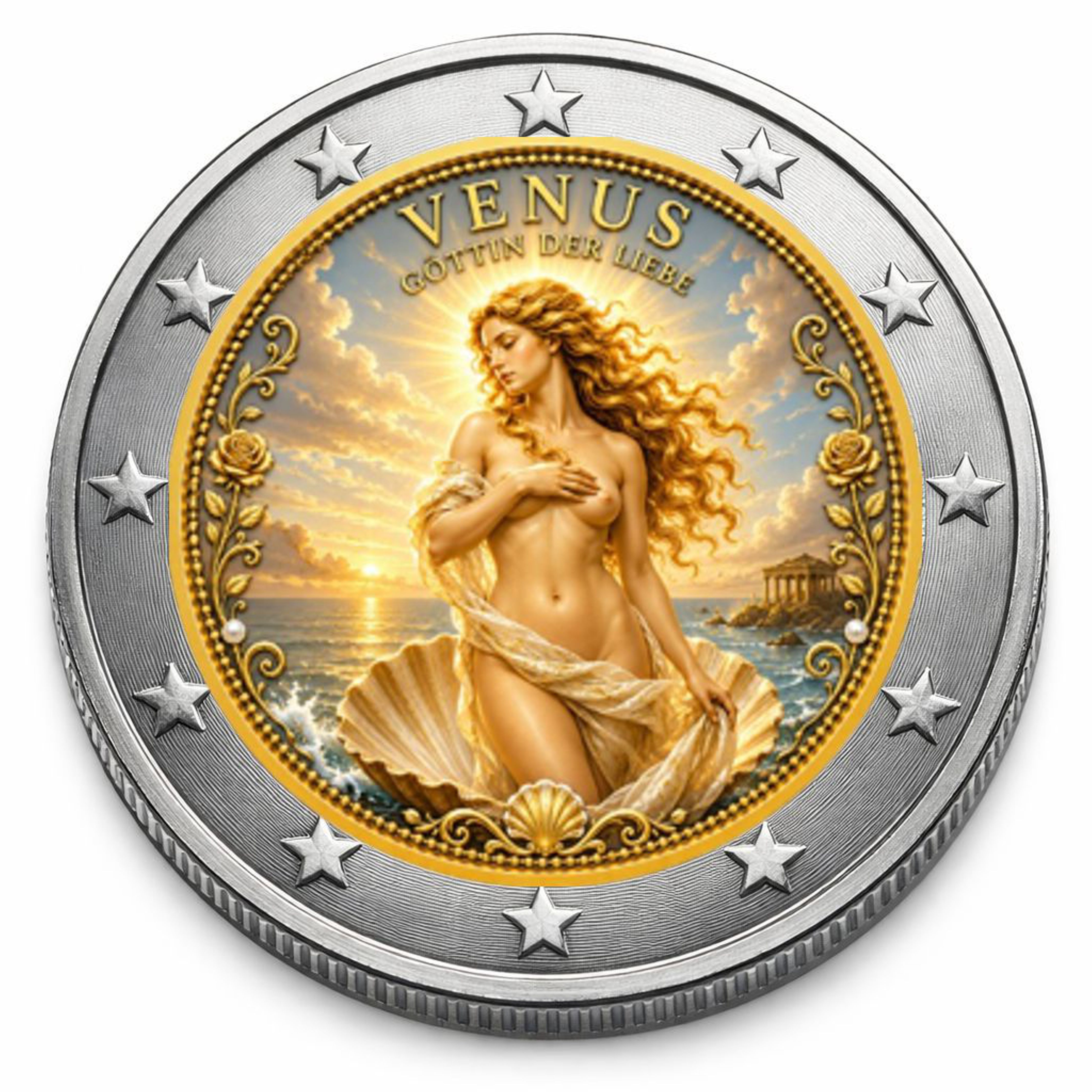 2 Euro Münze coloriert "Göttin der Liebe - Venus" 2026