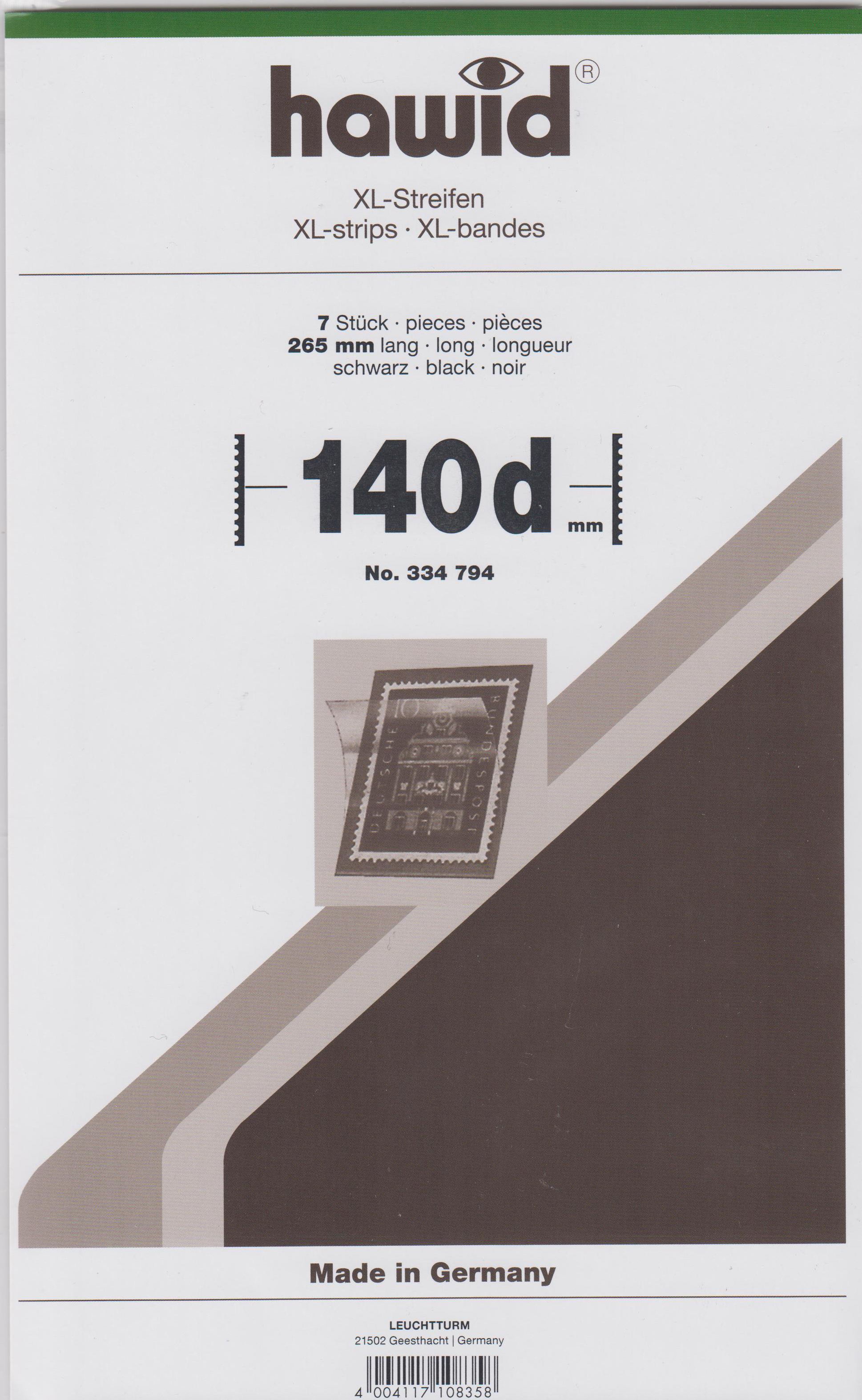 Hawid XL-Streifen Nr. 12140, 7 Stück 265 x 140 mm, schwarz