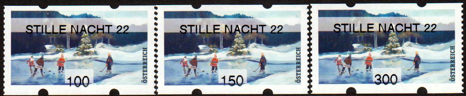 Weihnachten 2022, Eislaufen, mit Auf- druck "Stille Nacht 22"
